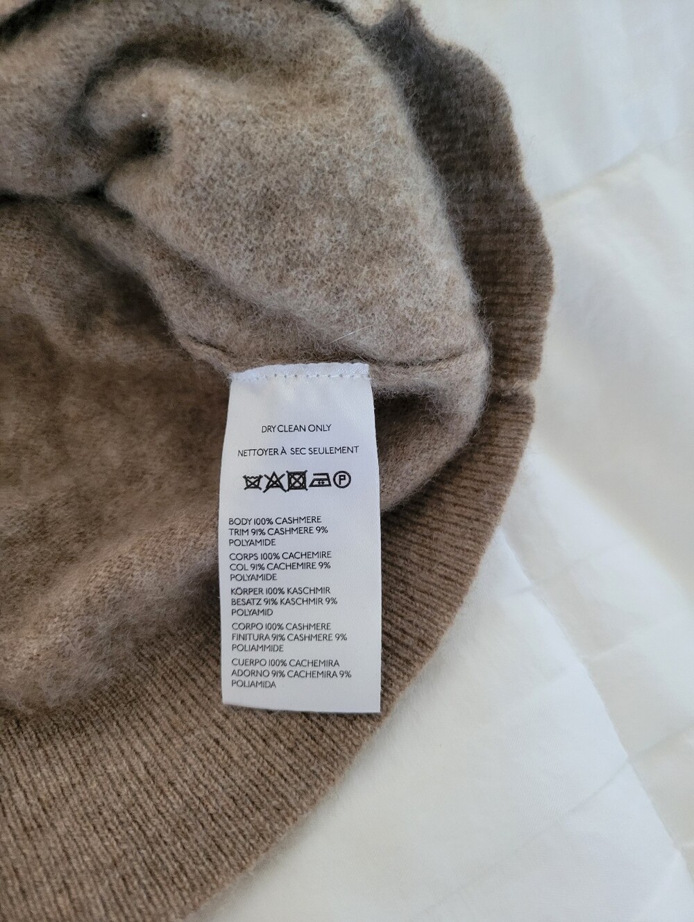 Pilcro Taupe Crewneck Fuzzy Knit Cashmere Sweater - Picture 5 of 5